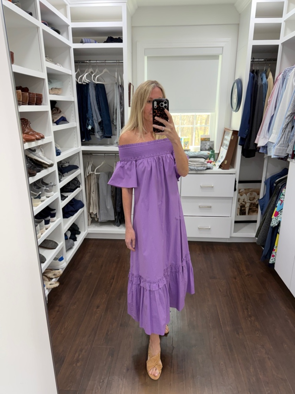 Off-Shoulder Lavender Maxi Dress - Elegant Summer Style